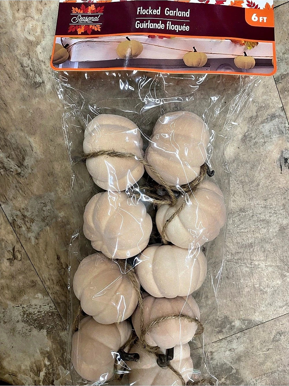 Celebrate It Flocked Garland 6 ft Cream NWT